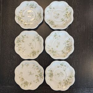 Set Of 6 Theodore Haviland For Simmons Hardware Co. St. Louis Saucers Scalloped